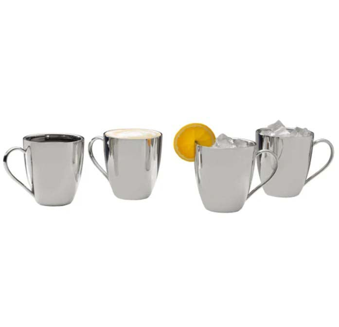 Mikasa Double Wall Stainless Steel Mugs, 20 oz, Set of 4, Open Box
