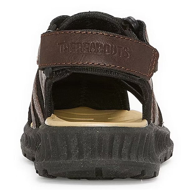 Thereabouts Flow Little Kid's Size 1, Closed Toe Strappy Sandals, Brown (NO BOX)