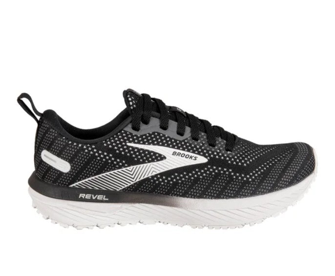 Brooks Women's Size 6.5 Revel 6 Athletic Shoes, Black (Black/Blackened Pearl/White)