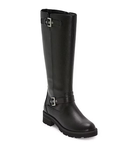 Arizona Jean Co Womens Size 11 M, Tioga Block Heel Buckle Tall Boots, Black