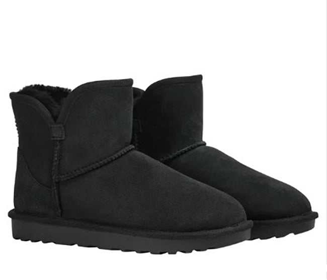 Kirkland Signature Ladies' Size 11 Shearling Scalloped Boot, Black, Return
