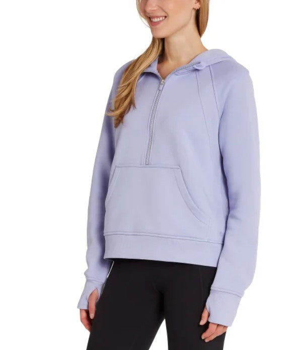 Danskin Ladies' Size XL (16) Half Zip Hoodie, Lavender Purple