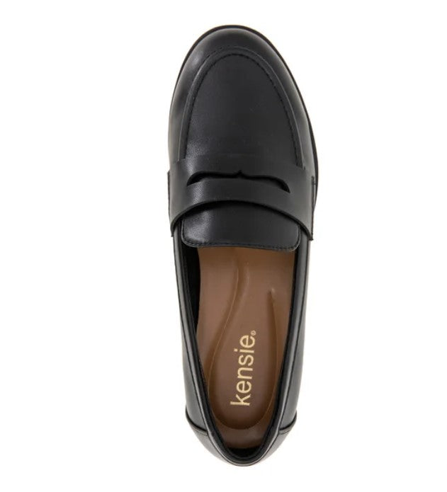 Kensie Ladies' Size 10 Penny Loafers Shoes, Black, Customer Return