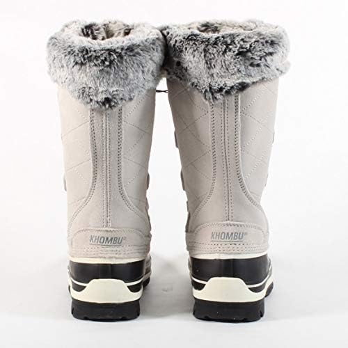 Khombu Ellie Ladies Size 6, Faux Fur Trim Winter Boots, Grey, Customer Return