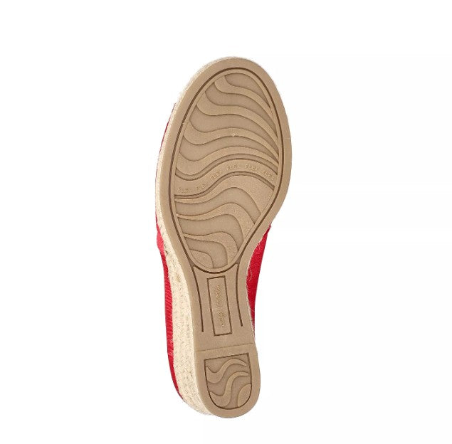 Easy Street Women Size 8.5 Wide, Jasper Wedge Espadrille Sandals, Red Thai Silk