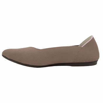 JSport Ladies Size 7 Flat Knit Slip on Shoe, Taupe, NEW Ships Without Box