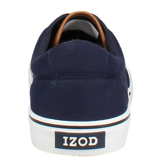Izod Men's Size 11 Lace-Up Casual Canvas Shoes, Navy Blue