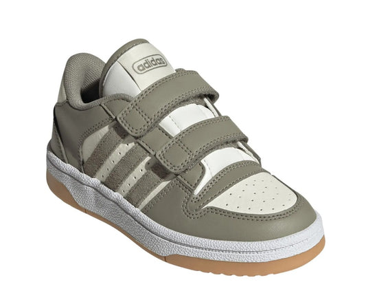 adidas Break Start Kid's Size 11, Court Shoes Hook & Loop, Silver Pebble