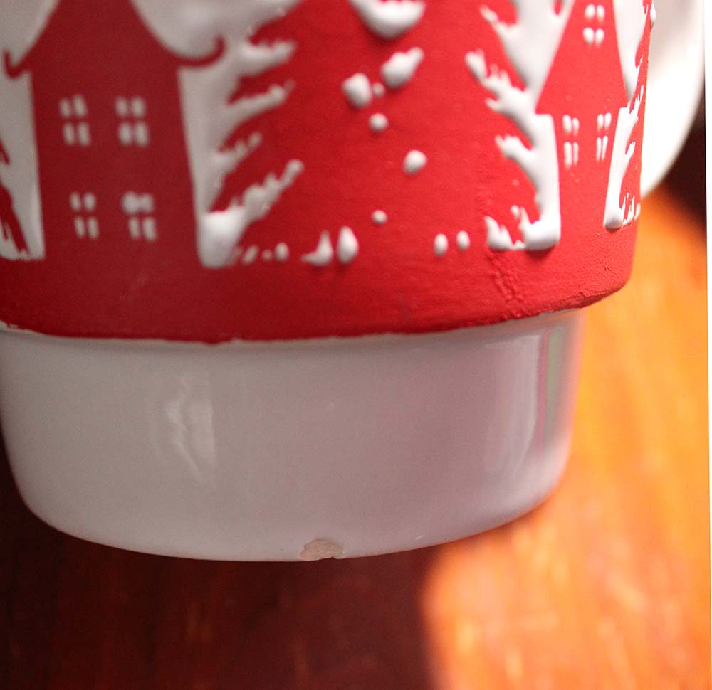 Signature Housewares Holiday Stoneware Mugs 13.5 oz. with Wire Tower, Set of 4