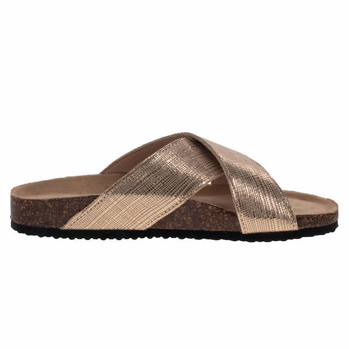 Western Chief Ladies’ Size 7 Crossband Sandal, Gold NEW Ships without box