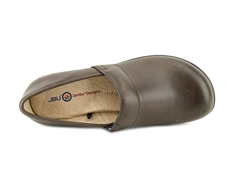 JBU Cordoba Ladies' Size 7.5, Leather Clogs, Brown, New Ships without Box