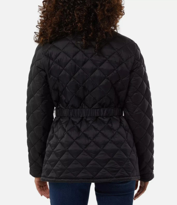 32 Degrees Women's Size XXL (20), Belted Diamond Quilt Jacket, Black