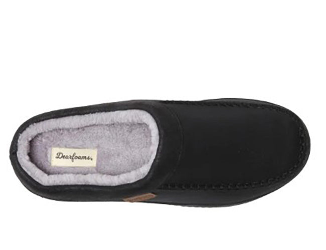 Dearfoams Mens' Size Medium (9-10) Indoor/Outdoor Slipper, Black New with Tags