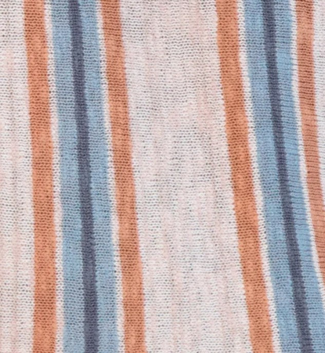 Lucky Brand Women's Size Large (12-14) Baja Sweater Hoodie, Multi Stripe
