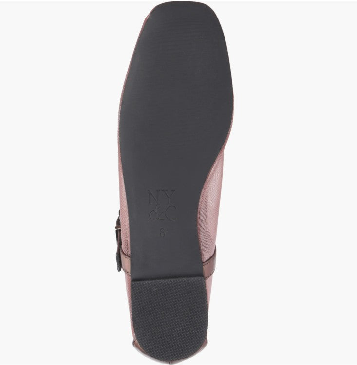 New York & Company Women's Size 7.5, Page 2 Maryjane Flat Shoes, Gun Metal Mesh