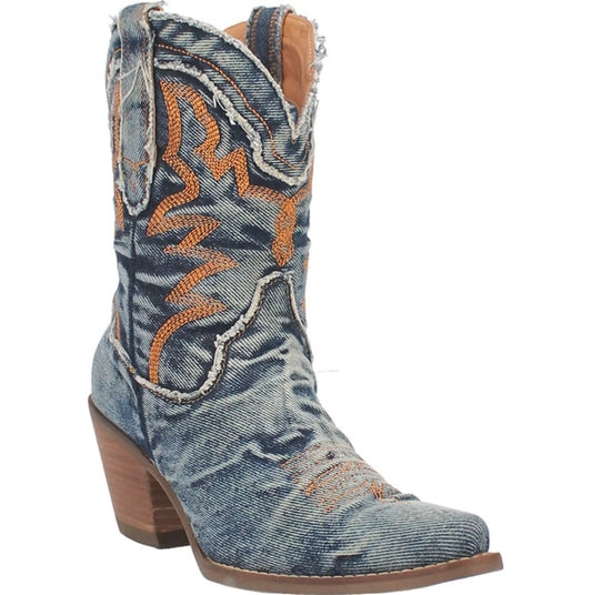 Dingo Women Size 6 M, Y'all Need Dolly Denim Cowboy Boots, Blue