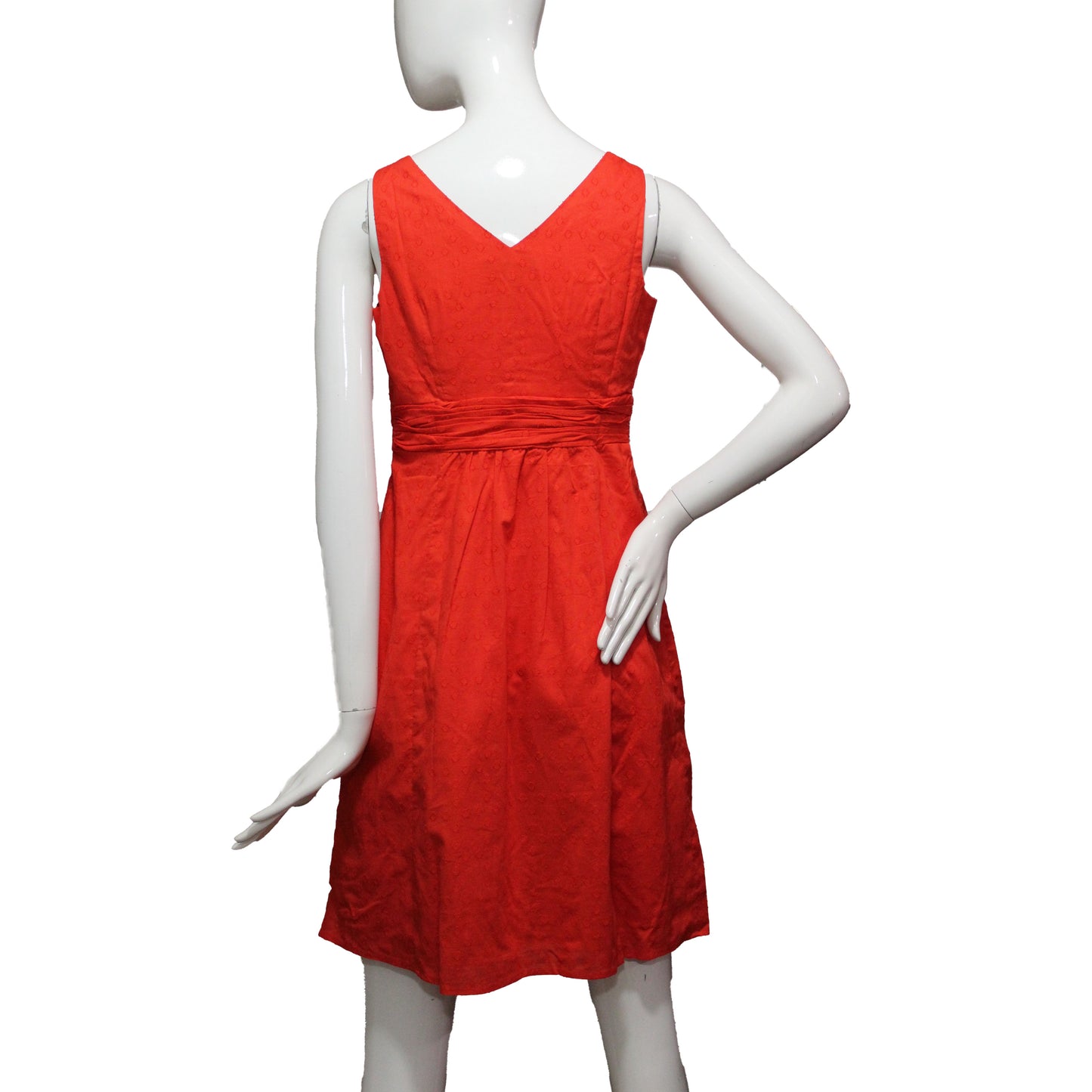Lands End Women Size 2 Petite, Sleeveless Woven Fit & Flare Dress, Hibiscus Red