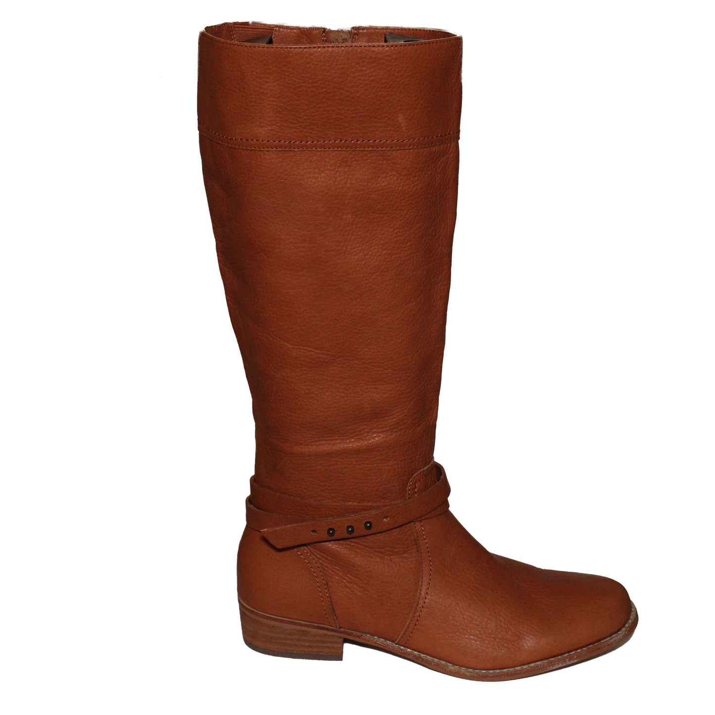 Lands End Blakeley Riding Boot, Women's Size 6.5, Leather, Hazelnut $249