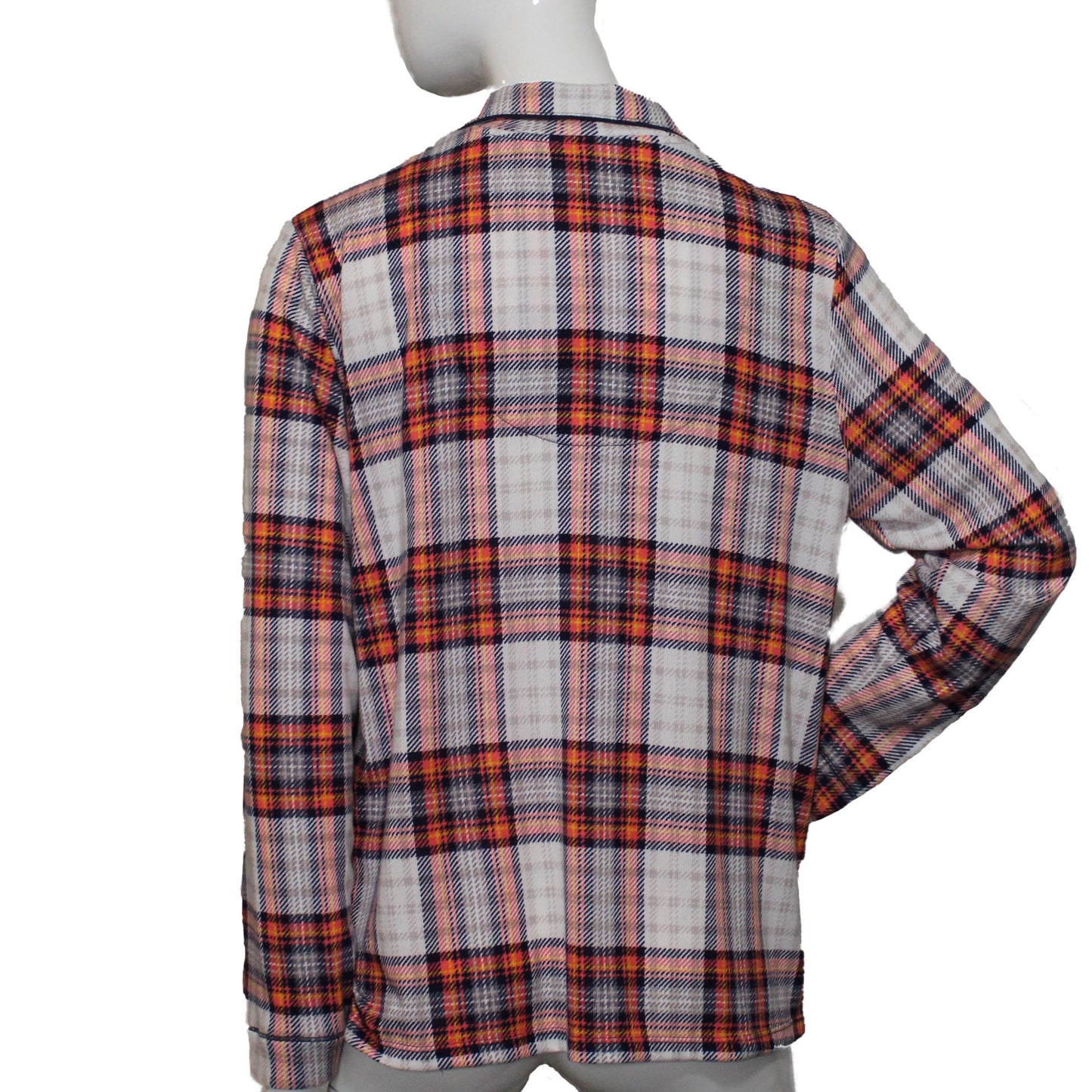 Cuddl Dudds Ladies Size Medium Long Sleeve Super Soft Sleep Top, Tan Plaid Customer Return