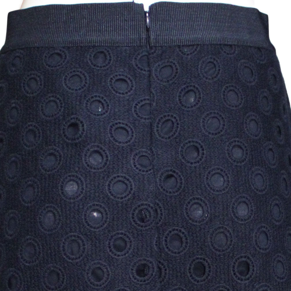 Lands End Women's Size 0 Petite Eyelet Aline Skirt, Radiant Navy