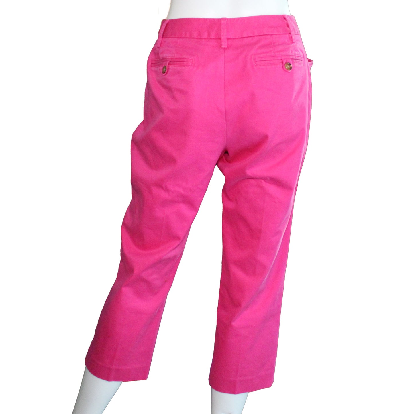 Lands' End Women's 8 Petite, Mid-Rise Crop Chino Pants, Vibrant Magenta