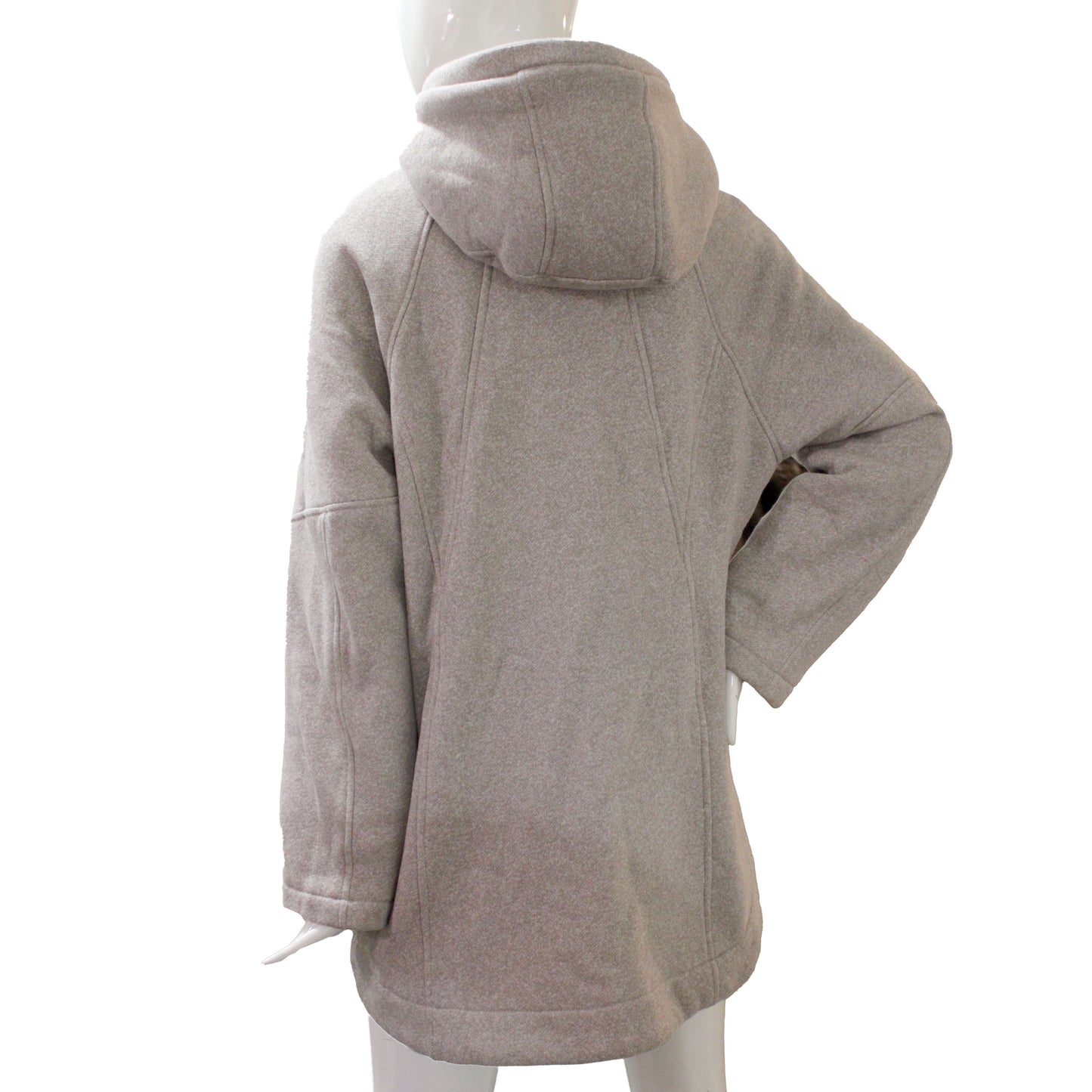 1 Madison Expedition Ladies' Size Large, Knit Full Zip Hooded Jacket, Cream, Customer Return