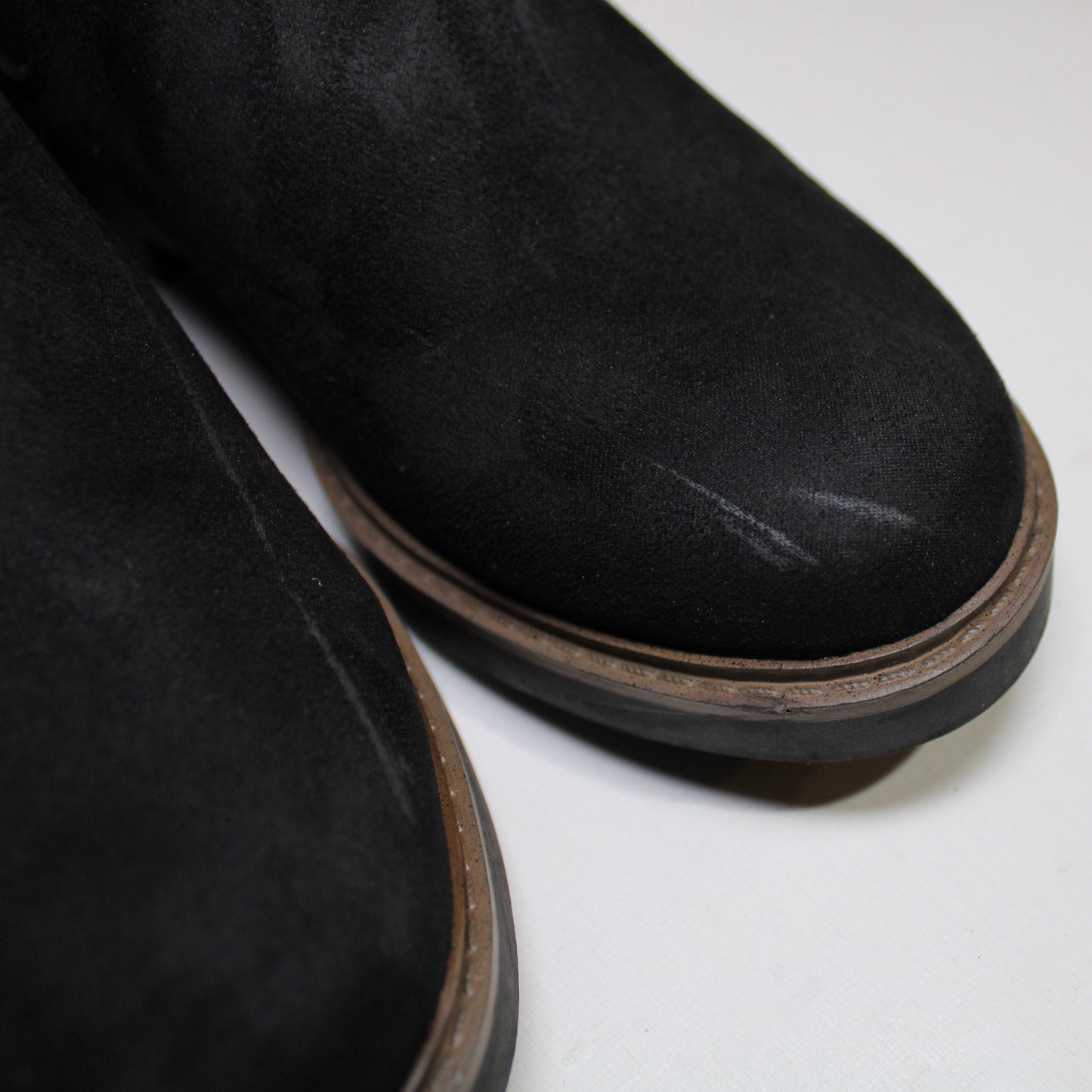 Kensie Sandor Ladies Size 6, Faux Suede Ankle Bootie, Black, Customer Return