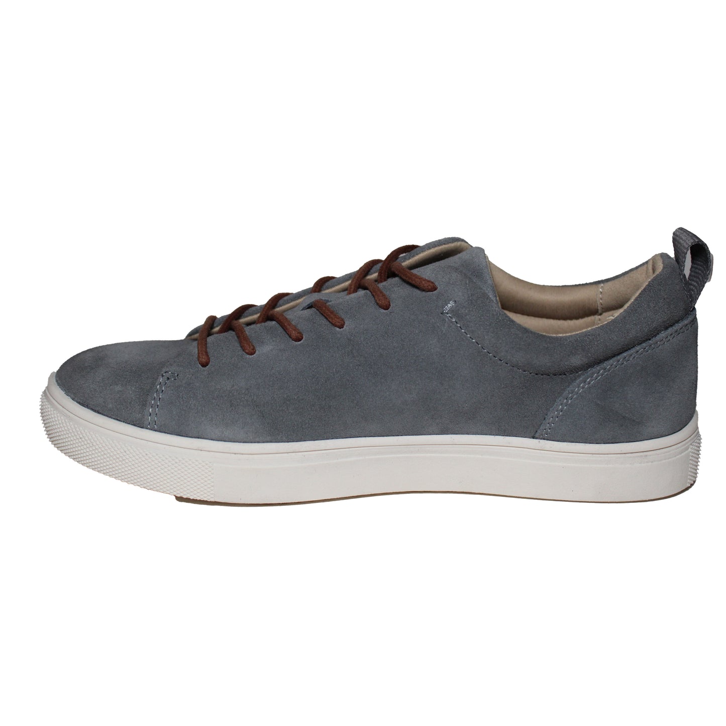 Lands End Men Size 8, Casual Lace-up Suede Sneaker Shoe, Iron Gray