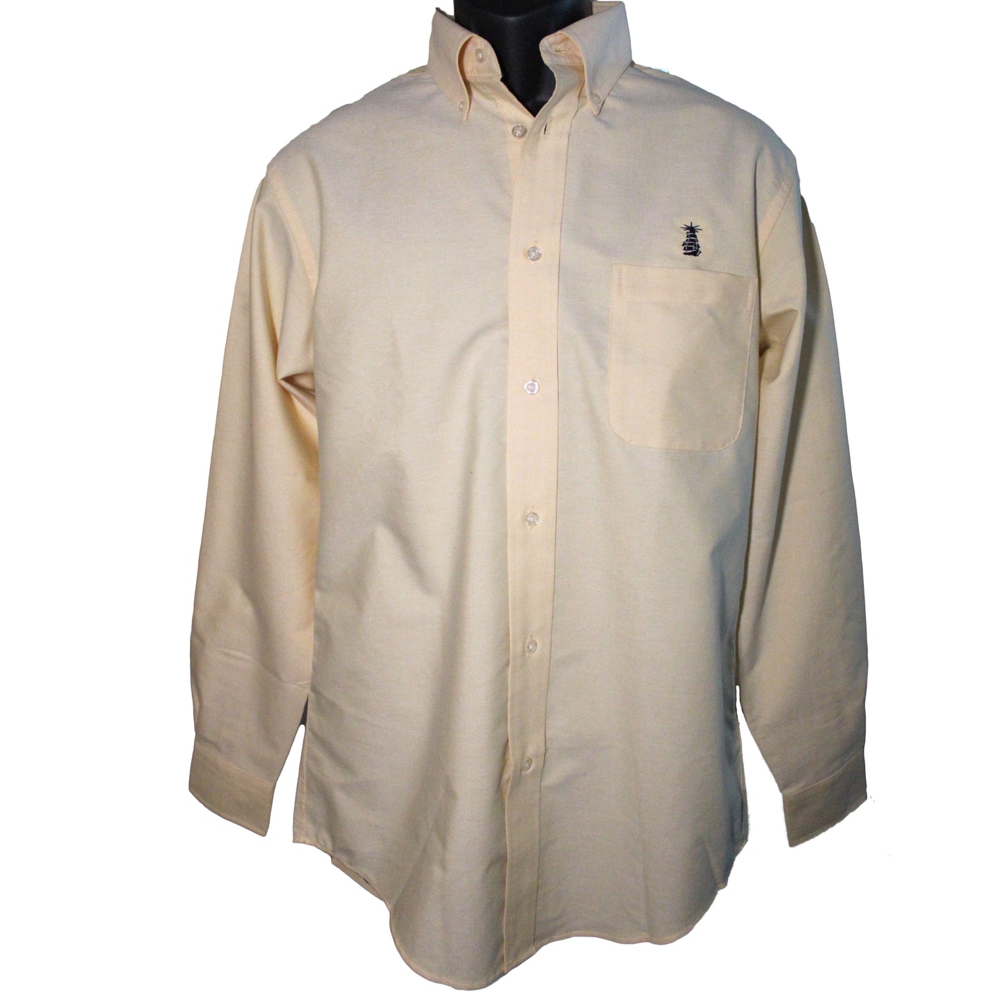 Lands End Men's Small (34-36), Long Sleeve Oxford Dress Shirt, Chamois (yellow)