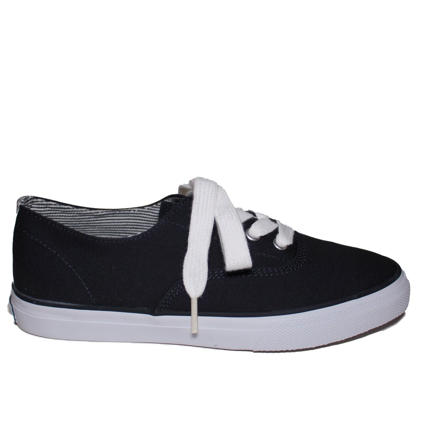 Lands End Mainstay Womens Size 5.5, Canvas Oxford Sneaker, Classic Navy