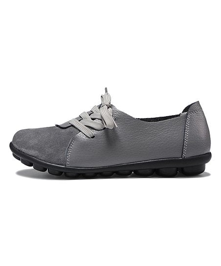 D.taLo Women Contrast-Toe Lace-Up Shoe (Gray, EU 40 / US 9-9.5)
