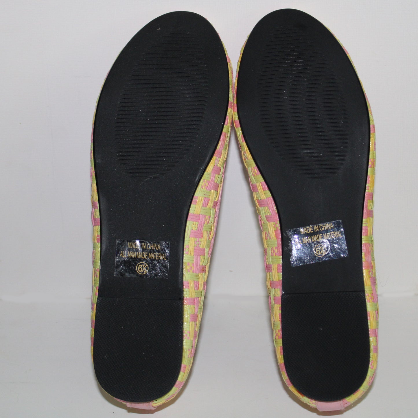 Lady Godiva Erin-2 Lattice Slip on Flats Pastels NWOB (pink/yellow/green, 6.5)