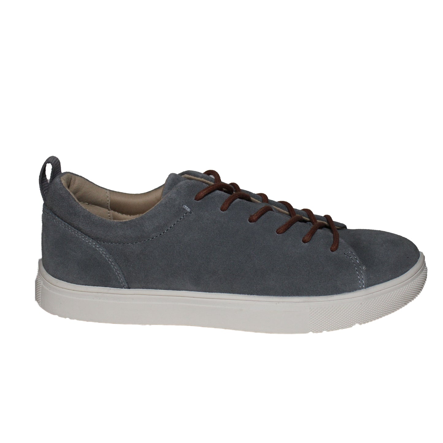 Lands End Men Size 8, Casual Lace-up Suede Sneaker Shoe, Iron Gray