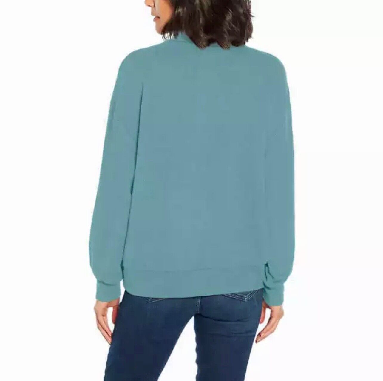 Three Dots 1/4 Zip Pullover, Women's Medium, Long Sleeve, Blue, Customer Return