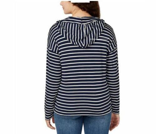 Buffalo David Bitton Knit Women Size X-Small, Knit Hoodie, Navy-White Stripe