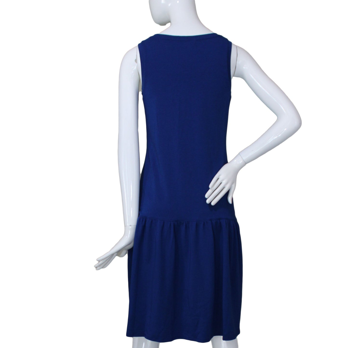 Lands End Women's X-Small 2-4 Petite Knit Tank Flounce Dress, Deep Lapis Blue