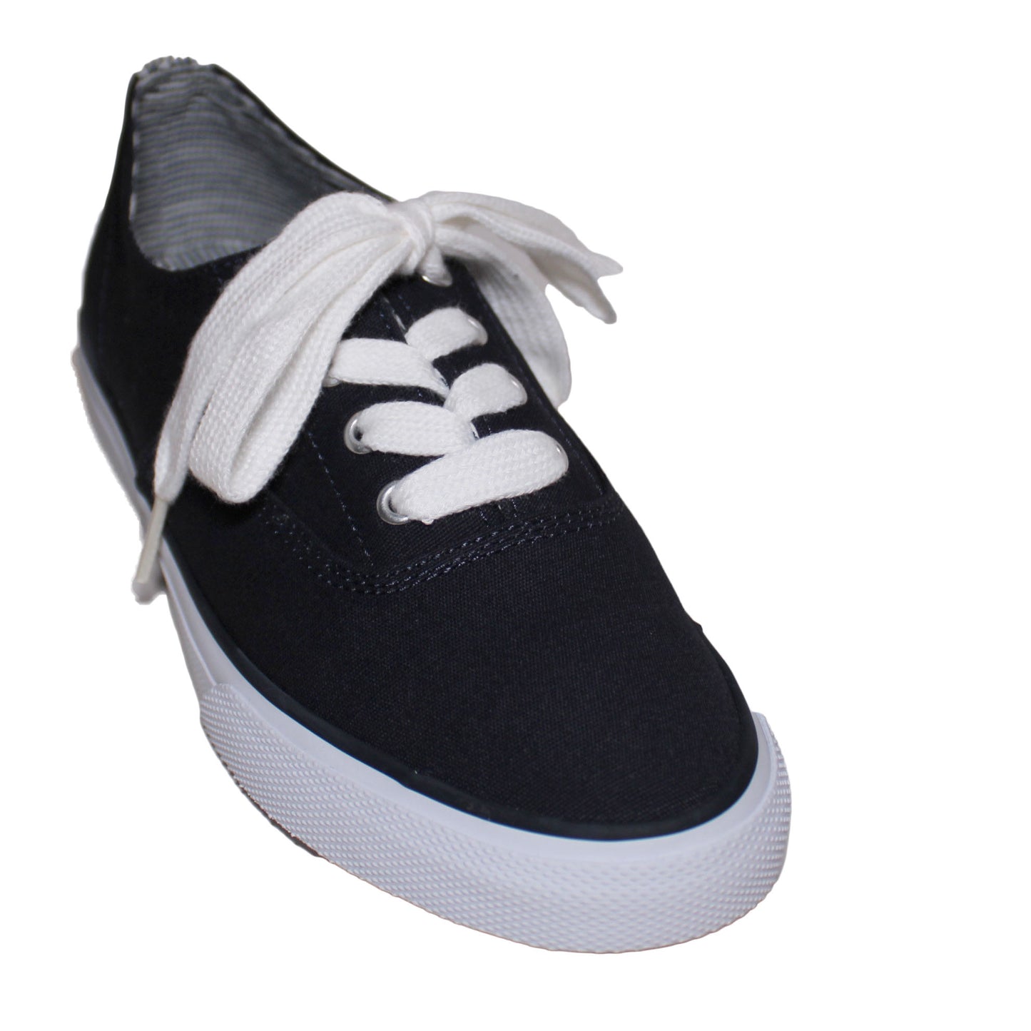 Lands End Mainstay Womens Size 5.5, Canvas Oxford Sneaker, Classic Navy