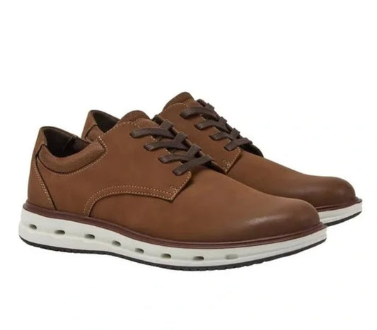 Lands' End Men's Size 13, Sport Oxford Lace up Shoes, Dark Tan Brown