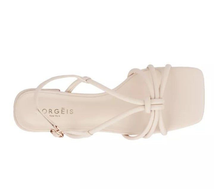 Torgeis Women's Size 8, Pemberley Slingback Block Heel Sandals, Beige