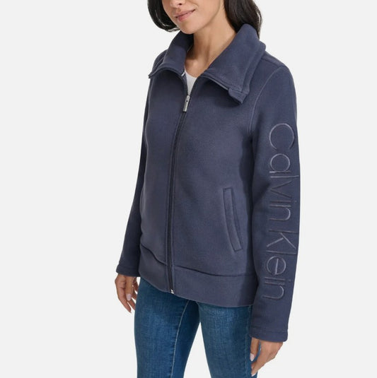 Calvin Klein Women's Size Large (10-12), Polar Fleece Jacket, Dark Gray, Grade A