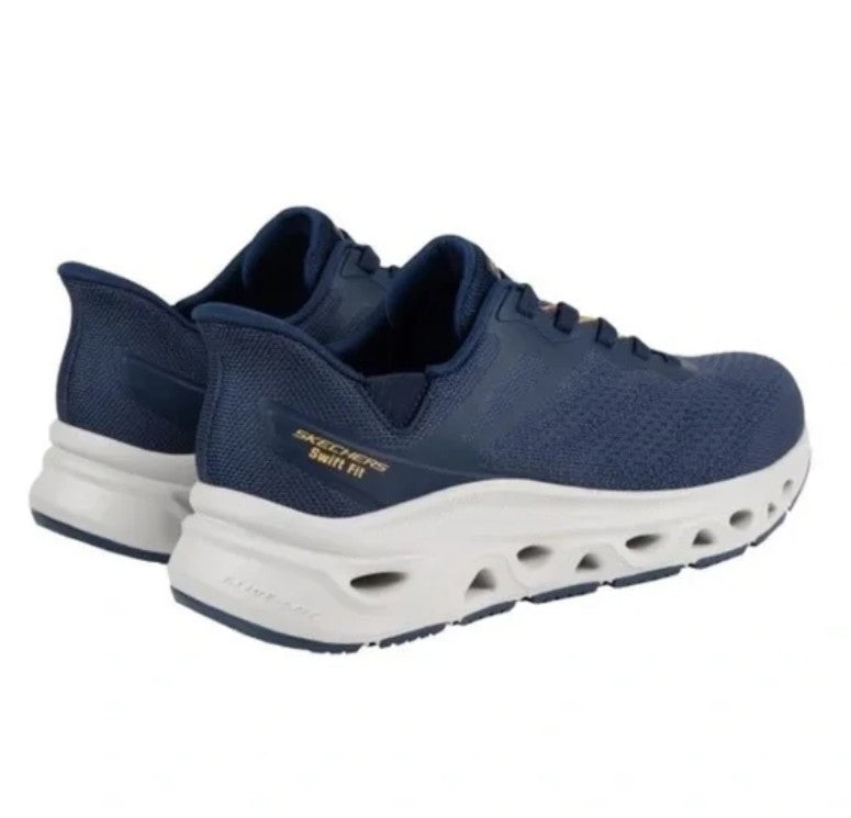 Skechers Men Size 10, Hands Free Swift Fit SlipOn Sneaker Shoes, Navy, Grade A