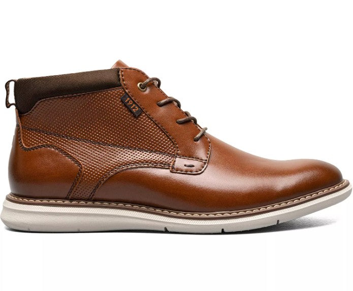 Nunn Bush Men's Size 12, Chase Plain Toe Ankle Boots Chukka Shoes, Cognac