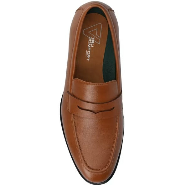 Vance Men's Size 9.5 Wide, Phineas Slip-on Penny Loafer Dress Shoes, Tan