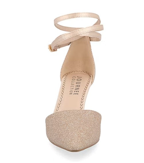 Journee Collection Luela Women's Size 6, Pointed Stiletto Dress Pumps, Rose Gold