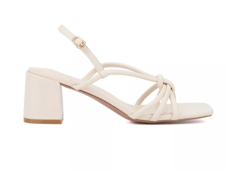 Torgeis Women's Size 8, Pemberley Slingback Block Heel Sandals, Beige