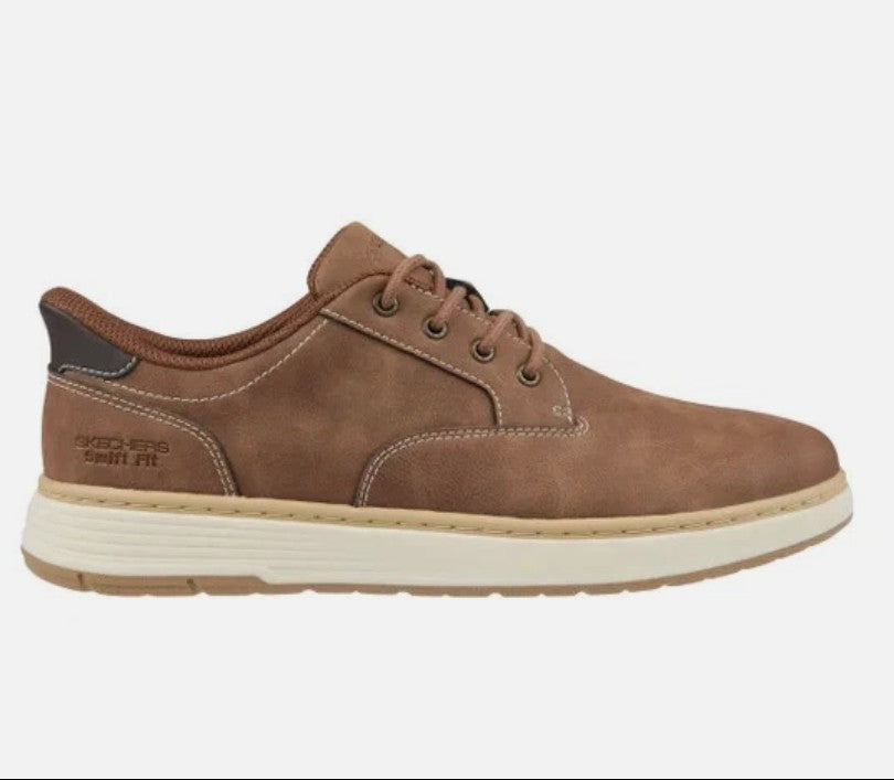 Skechers Men's Size 8.5, Lace-up Hands Free Swift Fit Casual Shoes, Brown