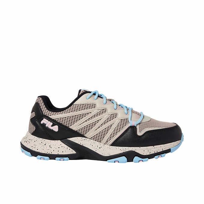 Fila Quadrix Ladies' Size 6.5, Trail Shoe Sneaker, Silver - Coral, Customer Return