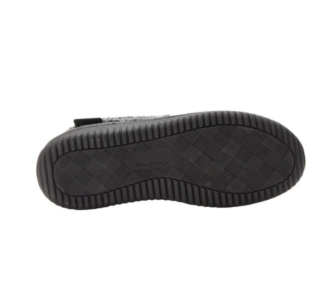 Dearfoams Mens' Size X-Large (13-14), Indoor/Outdoor Memory Foam Slippers, Black