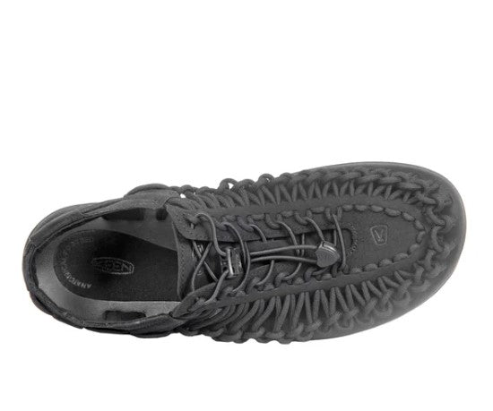 KEEN Men's Size 12, Uneek Traction Sandals Bungee Cinch, Black, New in Box