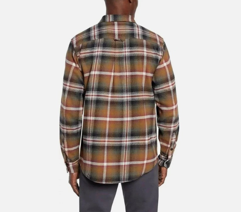 Orvis Men’s Size Large Heavyweight Flannel Long Sleeve Shirt, Brown, Grade A
